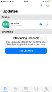 Nueva visualización de la incorporación de canales en la versión beta de WhatsApp 